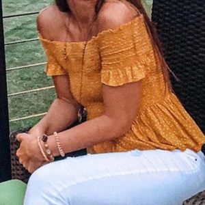 Cute polka dot off shoulder